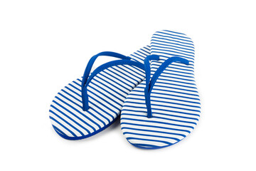 Flip flops isolated on white background. Sandals.Summer Slippers.Vacation Concept.Rubber Slide Sandal