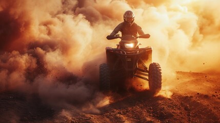 Person riding ATV on dirt road