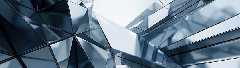 Abstract geometric pattern of glass and steel.