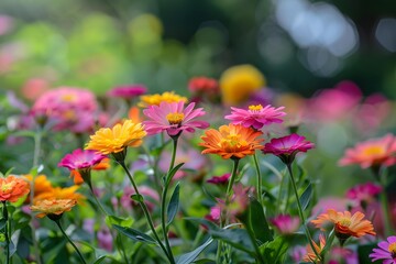 Colorful Flowers in a Garden