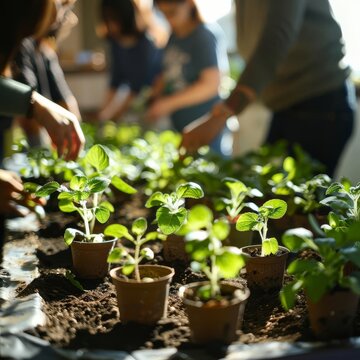 Gardening club meeting with tips and plant swaps