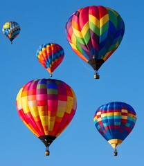 Naklejka premium Colorful Hot Air Balloons Soaring In The Sky