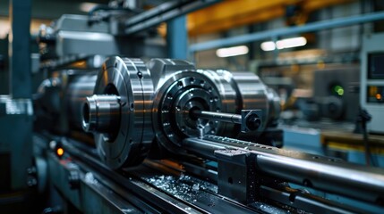 Fototapeta premium Metalworking machinery in action