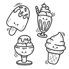 Vector illustration coloring simple cartoons. outline black and white, icon