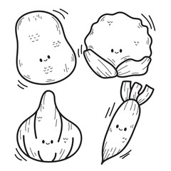 Vector illustration coloring simple cartoons. outline black and white, icon