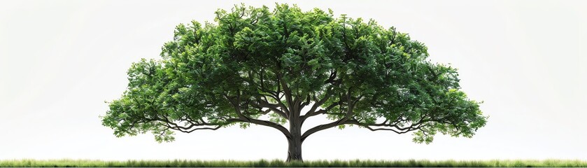 Obraz premium Norway Maple tree single object, realistic isolated on white background