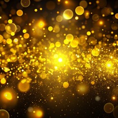 Golden Dust and Bokeh, Abstract, Background, Glitter, Sparkle