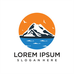 Symbol simple Mountain Logo with line art style Illustration logo design