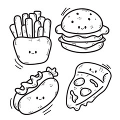 Vector illustration coloring simple cartoons. outline black and white, icon