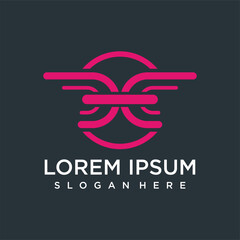 Wings Logo abstract, Flying Airlines simple logo design