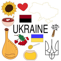 An illustration of Ukrainian symbols