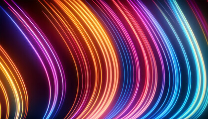 Obraz premium Colorful Curved Neon Lights Abstract Background