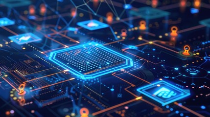 Obraz premium Advanced cybersecurity systems protecting digital data