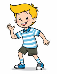Cute boy cartoon vector illustration graphic design