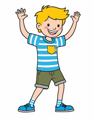Cute boy cartoon vector illustration graphic design