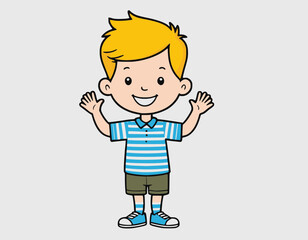 Cute boy cartoon vector illustration graphic design