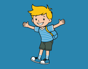 Cute boy cartoon vector illustration graphic design