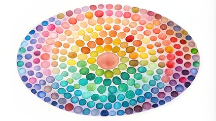 Fototapeta premium Watercolor Circle of Colors - Abstract Art with Rainbow Gradient, watercolor painting, watercolor art, abstract circle, circle art
