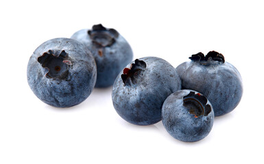 Blueberries Isolated on White Background. Ripe berries isolated.