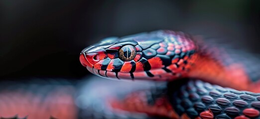 Obraz premium Red-Banded Snake Close-Up