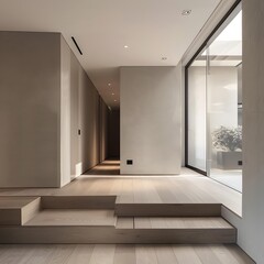 Modern Minimalist Interior Design Hallway With Wooden Flooring