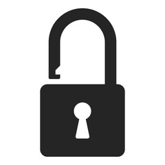Lock icon isolated on white background