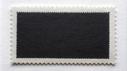 Black Stamp with White Border, Vintage, Postal, Blank, Collectible