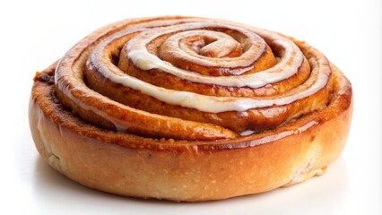 Close-up of a Delicious Cinnamon Roll with Icing, bakery, pastry, dessert, sweet treat