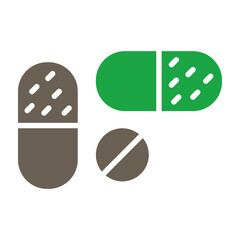 Pills Glyph Two Color Icon