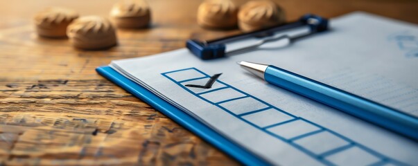 Closeup of a checklist for event planning on a desk, checklist, event organization , high resolution DSLR