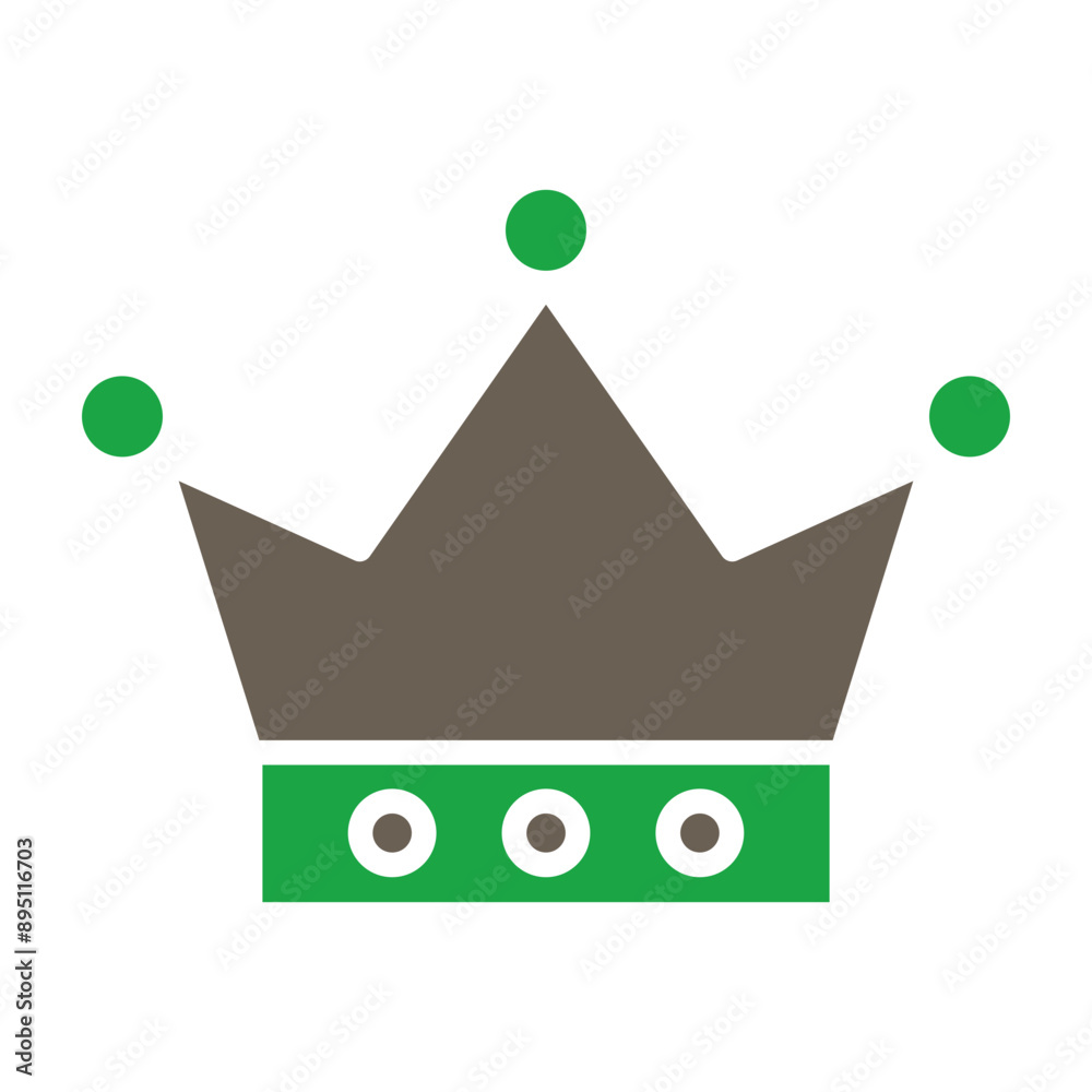 Wall mural King Crown Glyph Two Color Icon