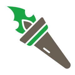 Fire Torch Glyph Two Color Icon