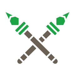 Fototapeta premium Spear Glyph Two Color Icon