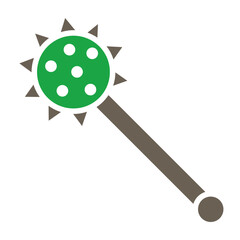 Mace Glyph Two Color Icon