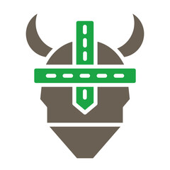 Viking Helmet Glyph Two Color Icon
