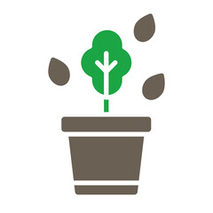 Plant Vector Glyph Two Color Icon