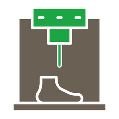 Manufacturing Shoes Glyph Two Color Icon