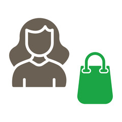 Obraz premium Woman Shopping Glyph Two Color Icon
