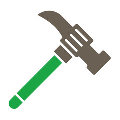 Hammer Glyph Two Color Icon