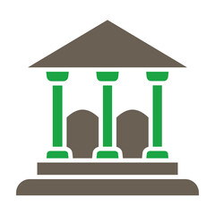 Bank Glyph Two Color Icon