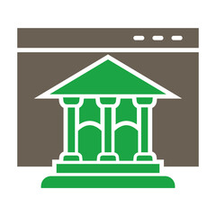 Fototapeta premium Online Banking Glyph Two Color Icon