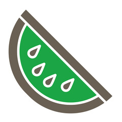 Watermelon Glyph Two Color Icon