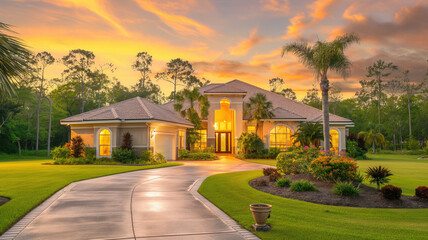 Obraz premium A beautifully composed exterior shot of a well-maintained property
