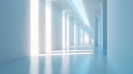 Obraz premium Futuristic minimalistic clean light Architecture background, Futuristic Living Space