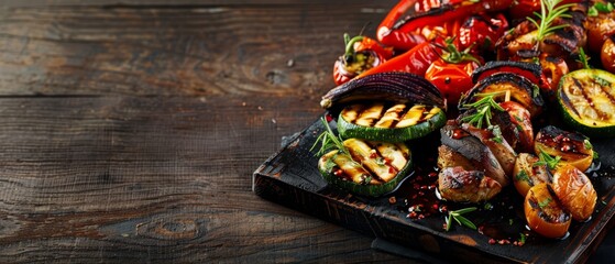  A tight shot of a laden tray, displaying tomatoes and various vegetables at its edge