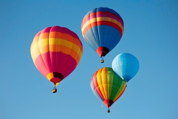 Fototapeta premium Colorful Hot Air Balloons Floating in the Blue Sky