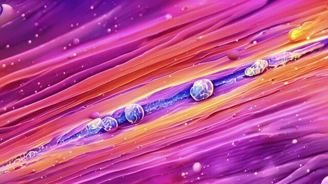 A section of a muscle fiber with enlarged mitochondria responsible for producing energy needed for muscle contraction.