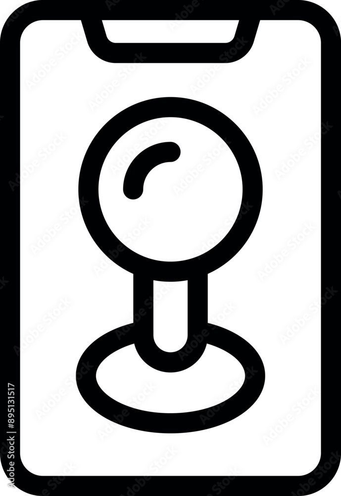 Poster simple icon of a smartphone displaying a location pin, representing gps navigation and location base