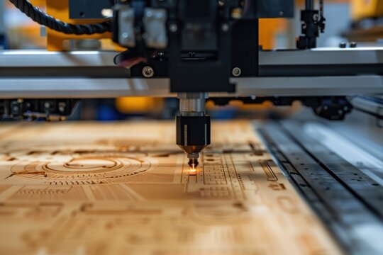 a close up image of a cnc laser cutter