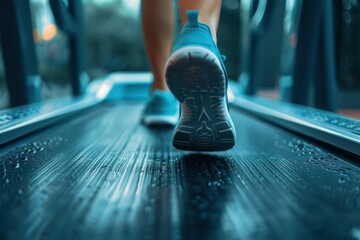 A person doing a cardio workout on a treadmill, promoting heart health and fitness